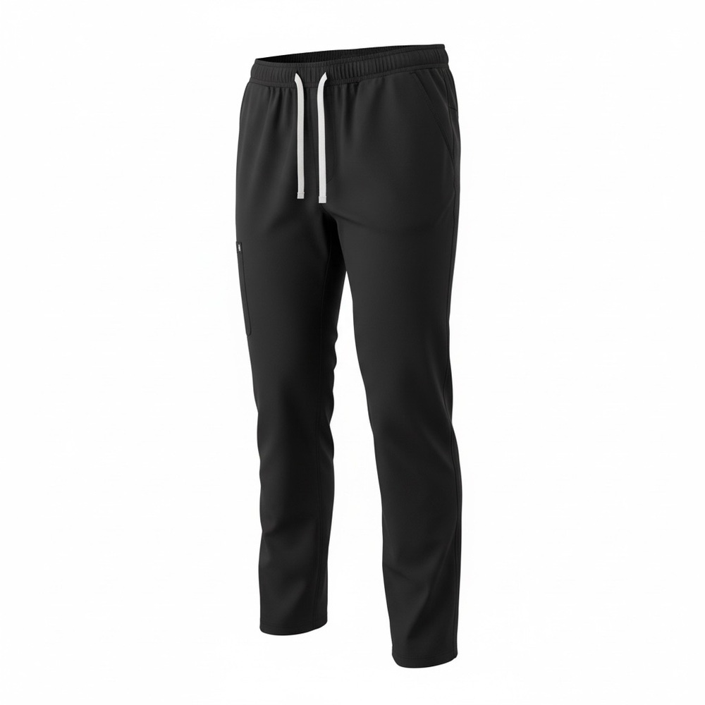 Figs Women's Black Scrub Pants with White Drawstring